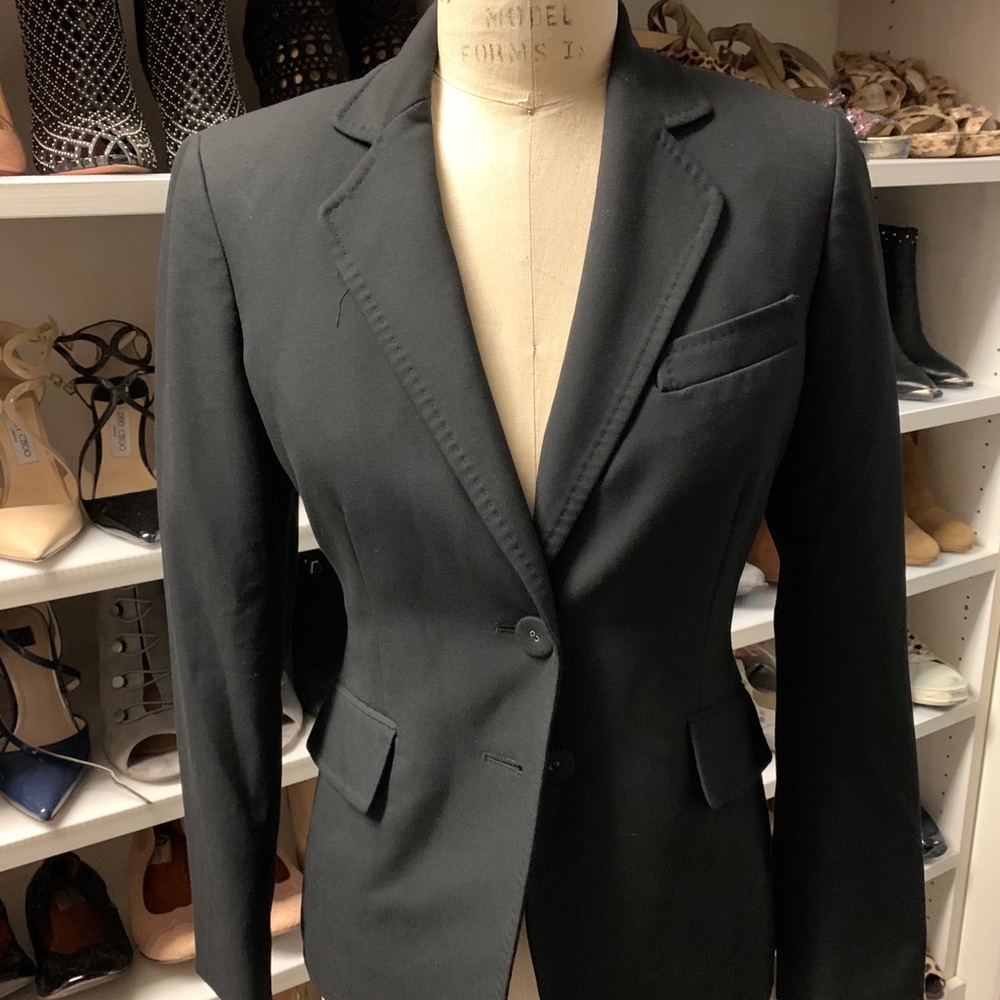 Anne Klein black two button jacket